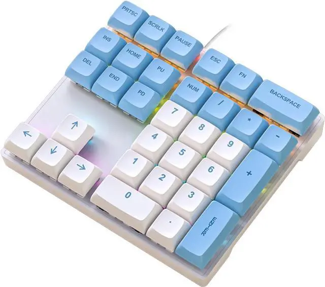 Main image of DIIOOMIEEU 33 Key Wire Mechanical Numeric Keypad with Multi-Color Lights Suitable for Finance Business Laptop Numeric Keyboard