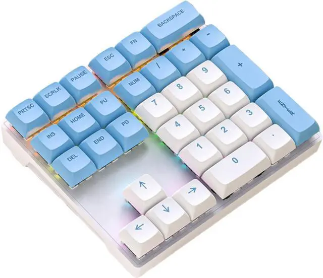 Alt view image 5 of 7 - DIIOOMIEEU 33 Key Wire Mechanical Numeric Keypad with Multi-Color Lights Suitable for Finance Business Laptop Numeric Keyboard
