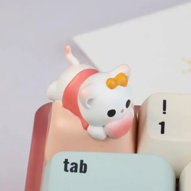 Alt view image 3 of 6 - Keycaps,Resin Mechanical Keyboard Three-Dimensional Keycap,Pet Series Transparent Personalized Replacement Keycaps for Gaming Keyboards (1)