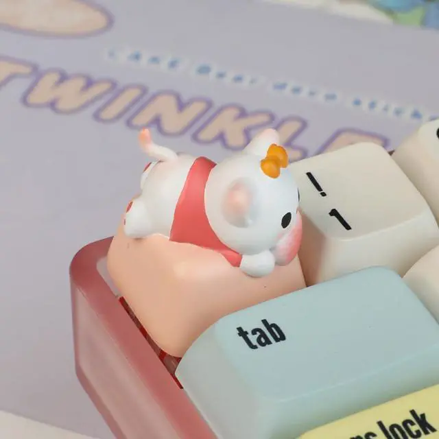 Alt view image 2 of 6 - Keycaps,Resin Mechanical Keyboard Three-Dimensional Keycap,Pet Series Transparent Personalized Replacement Keycaps for Gaming Keyboards (1)