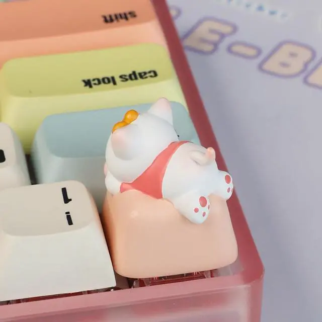Alt view image 4 of 6 - Keycaps,Resin Mechanical Keyboard Three-Dimensional Keycap,Pet Series Transparent Personalized Replacement Keycaps for Gaming Keyboards (1)