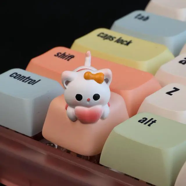 Alt view image 5 of 6 - Keycaps,Resin Mechanical Keyboard Three-Dimensional Keycap,Pet Series Transparent Personalized Replacement Keycaps for Gaming Keyboards (1)