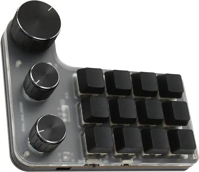 Alt view image 5 of 7 - 12 Key 3 Knob Mechanical Keyboard Red Switch Ergonomic Acrylic Customizable Mechanical Keyboard Comfortable Compatibility for Vista ((Wireless BT(Inbuilt Battery Included))