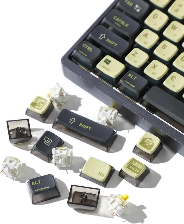 Alt view image 2 of 7 - XDK Pudding Keycaps 116 Key Caps Set, PBT Custom Keycaps for Mechanical Keyboard 60% 65% 75% 108% RGB Keycaps Translucent