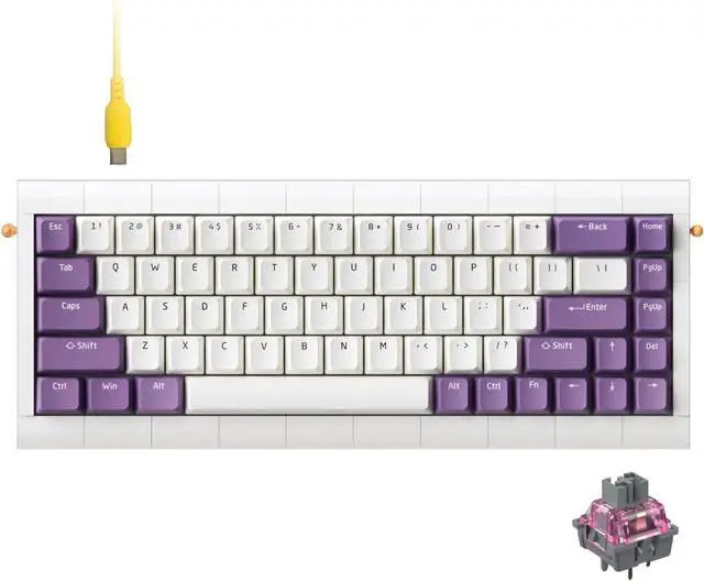 Main image of KBDcraft 02Lilith Q 65% 5.5° Ergonomic Keyboard with OEM Keycap, Lego-Compatible Case, Gasket Mount, Wired, RGB, Hot-Swappable, Linear Switch, QMK, Vial for Win/Mac, Full Kit, White (Lilith Q 65%)