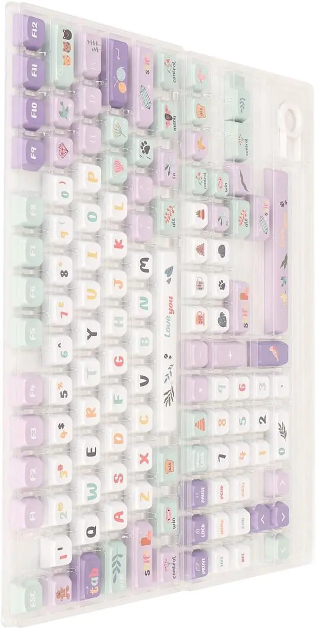 Alt view image 7 of 7 - 124 Key Mechanical Keyboard Keycaps, XDA Height PBT Material, Heat Sublimation Process, Compatible with 61/87/96/98/104/108 Keyboards, Ergonomic Design for Superior Typing Experi