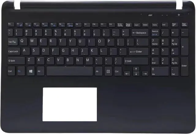 Main image of Laptop Keyboard Palmrest Cover Compatible with Son-Y SVF152a23t SVF153a1qt SVF15327sc No Backlit (Black)