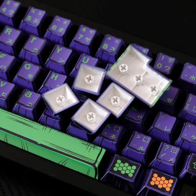 Alt view image 5 of 7 - ZXMICYFA Keycaps,150 Keys Dye-Sublimation Cherry Profile Keycaps Custom PBT Keycaps Set with 7U Spacebar for ASIN Layout Cherry Gateron MX Switches Mechanische Keyboard