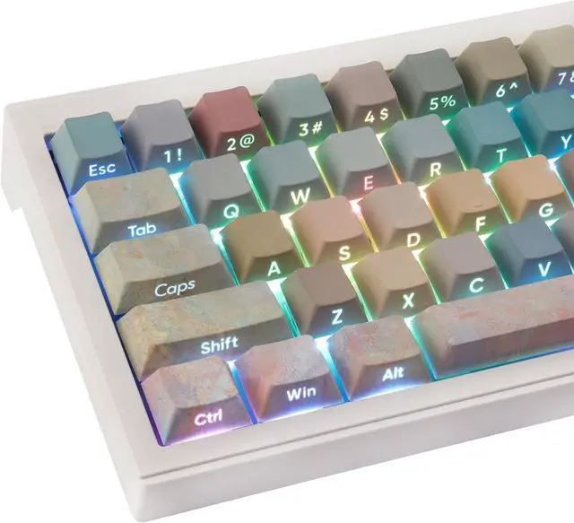 Main image of JOMKIZ Keycaps,135 Keys Dye Sublimation Cherry Profile Keycaps Side Engraved Transparent PBT Keycap Set for Cherry MX Switches ASIN/ISO Layout Mechanical
