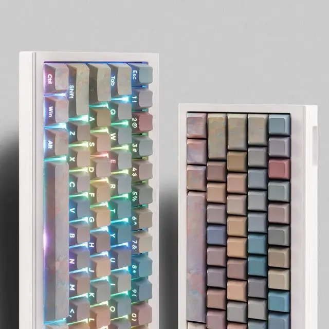 Alt view image 3 of 7 - JOMKIZ Keycaps,135 Keys Dye Sublimation Cherry Profile Keycaps Side Engraved Transparent PBT Keycap Set for Cherry MX Switches ASIN/ISO Layout Mechanical