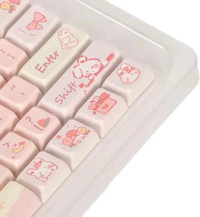 Alt view image 7 of 7 - Nutriess 148 Keys PBT Keycaps Ergonomic Design Dye Sublimation Vivid Colors Cartoon Style Mechanical Keyboard Keycaps for Gaming PC Typing (Bunny)