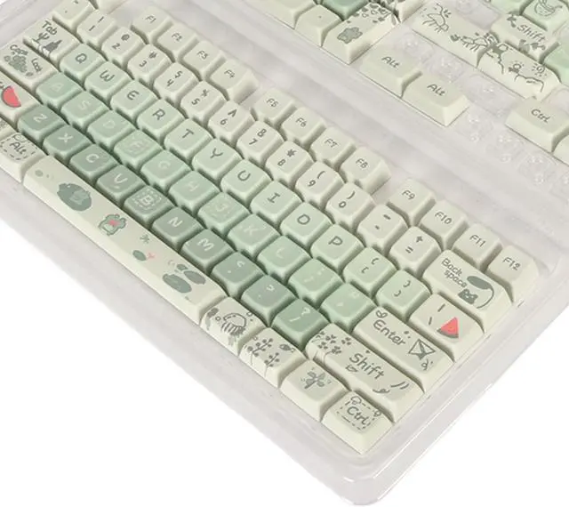 Alt view image 6 of 7 - Cartoon PBT Keyboard Keycaps, 148 Keys Dye Sublimation, Ergonomic, Rich Colors, Mechanical Keyboard Keycaps for PC Gaming and DIY Enthusiasts (Frog)