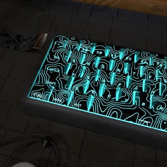 Alt view image 4 of 7 - YIBAISI 131Keys Side Backlit Keycap Set Side Print Ergonomic Backlit Keycaps for Mechanical Keyboards Extended Use