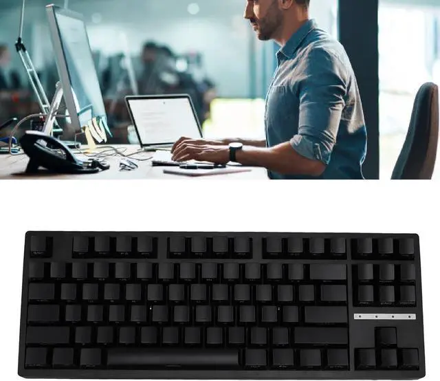 Alt view image 7 of 7 - 80 Percent Gaming Keyboard, 87 Keys RGB Backlight Anti Ghosting 2.4G WL BT 3.0 5.0 Type C Wired Keyboard with Blue Switch, Hot Swap Mechanical Keyboard for PC Laptop