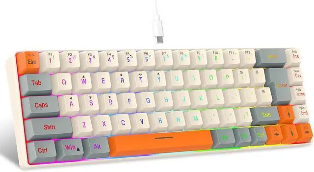 Alt view image 7 of 7 - Meiliyizu Multiple Systems Wire Keyboard 68Keys With ARGB Lighting Ergonomic Build Keyboard And Long Last Switches Life