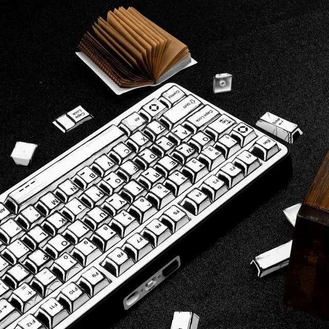 Alt view image 3 of 7 - GEKUCAP PBT Keycaps 136 Keys Manga Theme Custom Keycaps Set, Cherry Profile Dye-Sublimation White Keycaps for 61/64/68/84/87/100/104/108 Cherry Gateron MX Switches Mechanical Keyboard