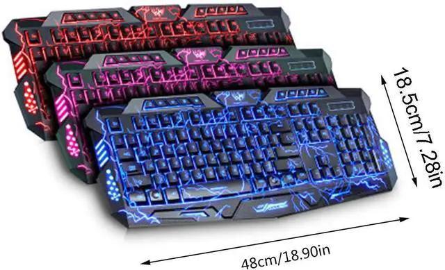 Alt view image 2 of 6 - TIANQUXNGI RGB Gaming Keyboard with Rainbow LED Backlight USB Mechanical Feel Anti-ghosting Ergonomic Letter Glow