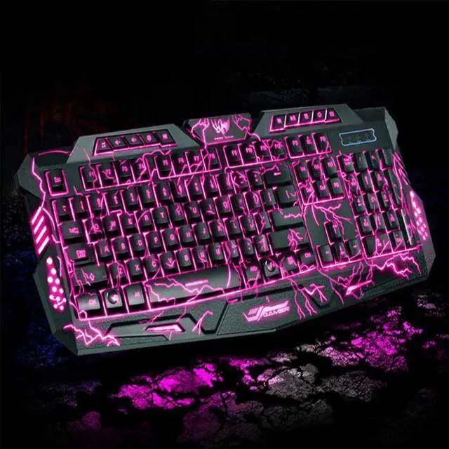 Alt view image 5 of 6 - TIANQUXNGI RGB Gaming Keyboard with Rainbow LED Backlight USB Mechanical Feel Anti-ghosting Ergonomic Letter Glow