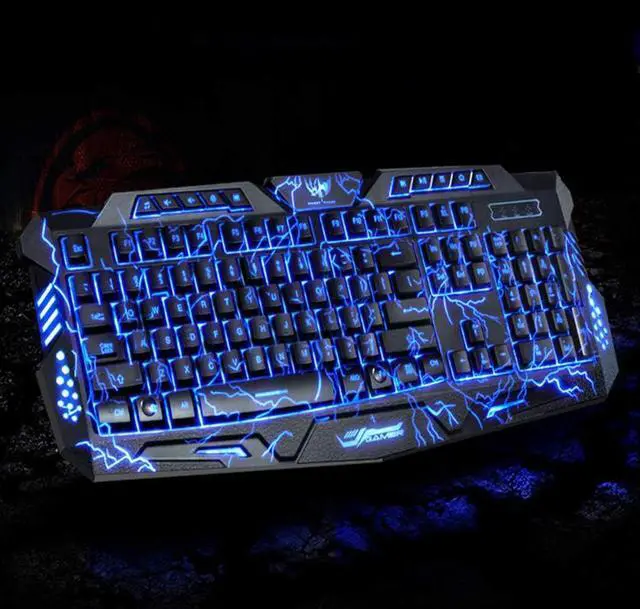 Alt view image 6 of 6 - TIANQUXNGI RGB Gaming Keyboard with Rainbow LED Backlight USB Mechanical Feel Anti-ghosting Ergonomic Letter Glow