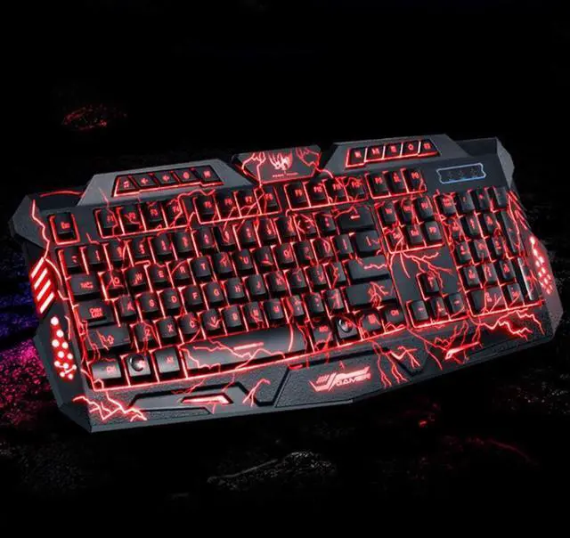 Alt view image 4 of 6 - TIANQUXNGI RGB Gaming Keyboard with Rainbow LED Backlight USB Mechanical Feel Anti-ghosting Ergonomic Letter Glow