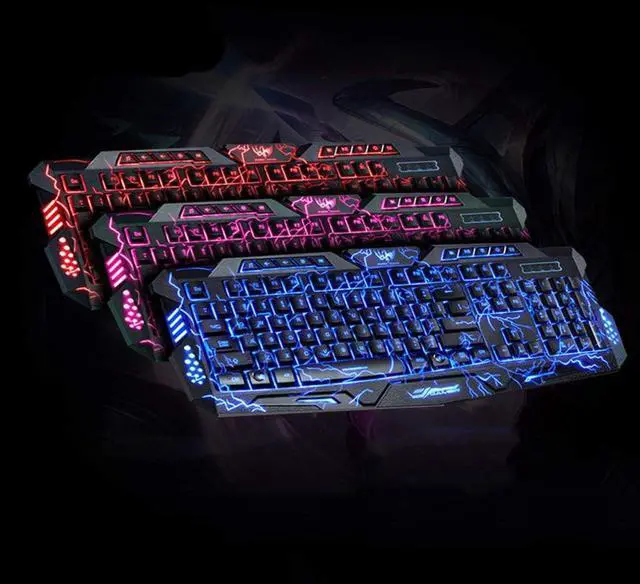 Alt view image 3 of 6 - TIANQUXNGI RGB Gaming Keyboard with Rainbow LED Backlight USB Mechanical Feel Anti-ghosting Ergonomic Letter Glow