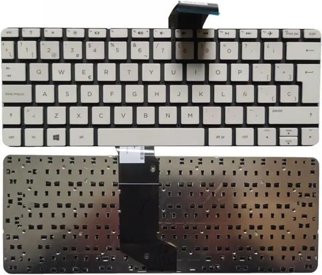 Main image of Spanish Keyboard Compatible with 11-R 11-R010NR 11-R014WM 11-R015WM 11-R020NR 11-R092NR in White and Black No Frame Design(White)