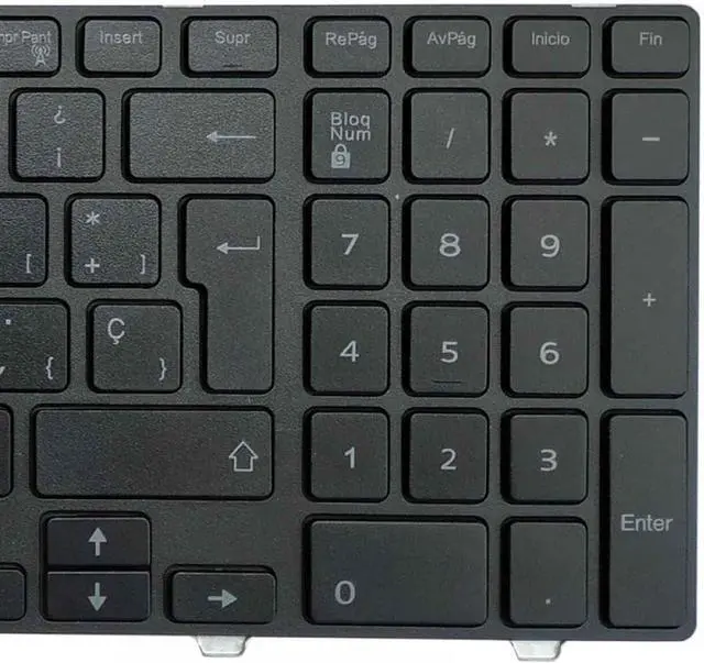 Alt view image 3 of 5 - Spanish Keyboard Compatible with D-EL-L P26E P28E 5557 P39F P40F Models MP-13N73SU-442 MP-13N7 CN-0JYP58 CN-0HHCC8-72438