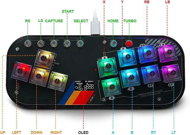 Alt view image 5 of 7 - SOCD Controller Fighting Stick  Compact Mechanical Switch Keyboard for Arcade and Mixbox Gaming