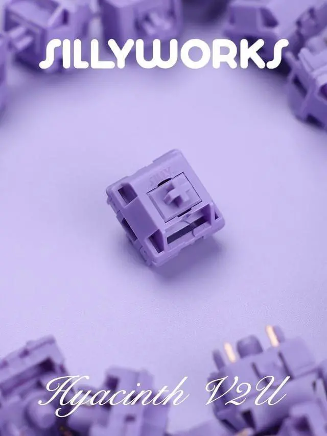 Alt view image 4 of 7 - Sillyworks HMX Hyacinth V2 Switch, 5Pin Linear Pre-Lubed Switch for Custom Mechanical Keyboard(V2U,90PCS)