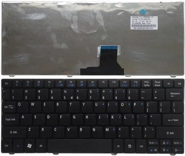 Main image of US English Keyboard Compatible with ONE 1810 1810TZ 1810TG 1830T 8172 1551 3935 AO751H P1VE6 521 Black