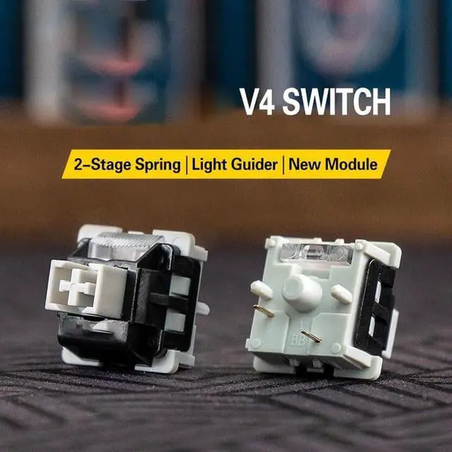 Alt view image 3 of 7 - Hot Swappable Lineared Switches Wood Gray 2-Stage Spring Pre Lubricated Switches Set for Customize Mechanical Keyboards