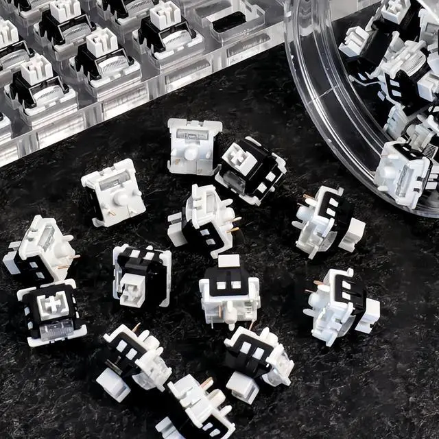 Alt view image 2 of 7 - Pjeghbvop Hot Swappable Keyboard Switches Gray Wood Switches Lineared with Light Guider for Comfort Enhances Mechanical Keyboards