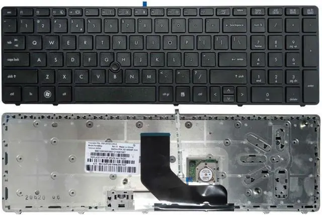Alt view image 3 of 6 - US Keyboard Replacement Compatible with 8560p 8570p 8560b 6560b 6565b 6560p with Pointing Stick Compatible with Similar Models(Silver)
