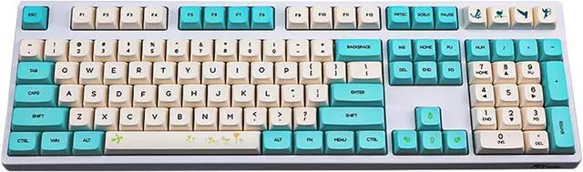 Alt view image 6 of 7 - 130 Key Key Cap Height Key Complete Set Spring Flower Dye Sublimation for Mechanical Keyboard