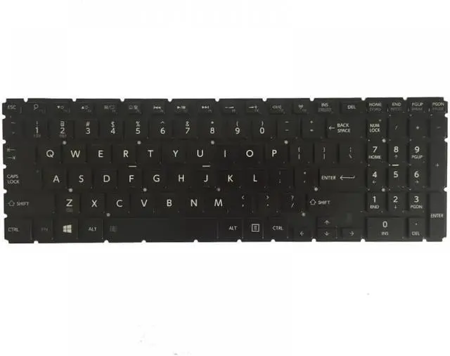 Alt view image 4 of 5 - Backlit English Keyboard Compatible with Satellite L50B L55B S55B S50B Compatible US Layout Black