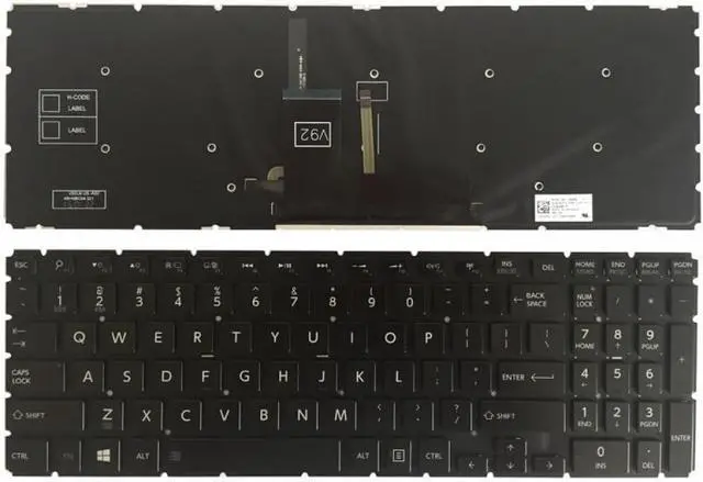 Main image of Backlit English Keyboard Compatible with Satellite L50B L55B S55B S50B Compatible US Layout Black