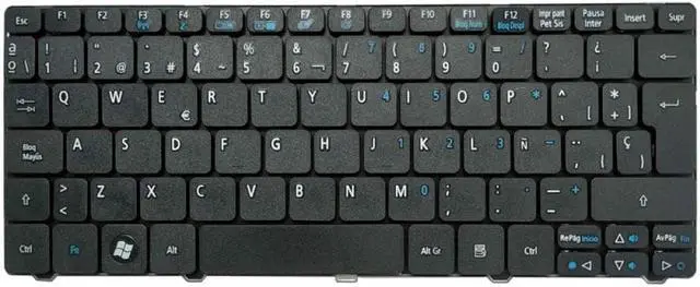 Alt view image 5 of 5 - Spanish Keyboard Compatible with Aspire ZE6 ZE7 PAV70 PAV80 NAV50 350 EM350 NAV51 355 EM355 D255E AOD255E NAV70 POVE6 SP Keyboard