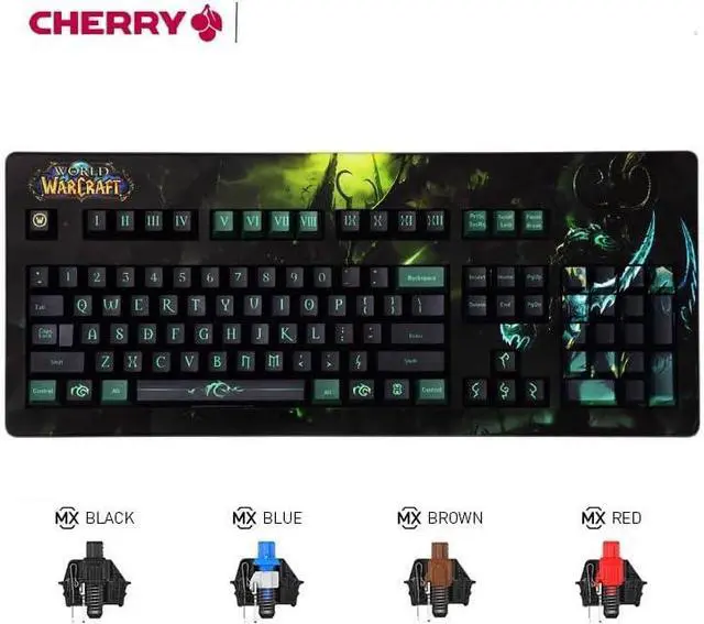 Alt view image 2 of 7 - Cherry G80-3494 Cherry Germany G80-3000/3494 World of Warcraft Game Mechanical Keyboard Full Key no Conflict Mechanical Keyboard (ILLIDAN, Brown Switch)