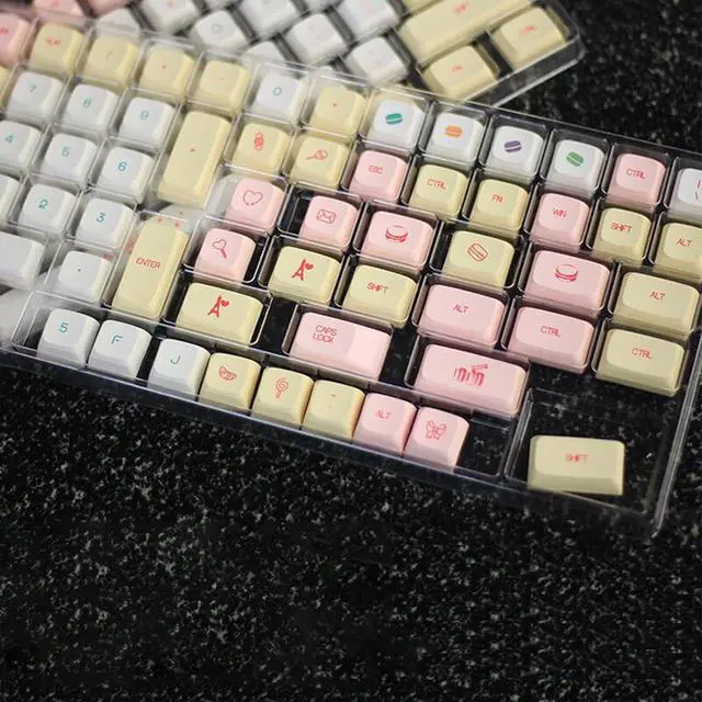 Alt view image 5 of 7 - GAOSHA 146PCS Keycaps Colorful Keycaps for Mechanical Keyboards Colorful Dye Sublimation Keycap Set