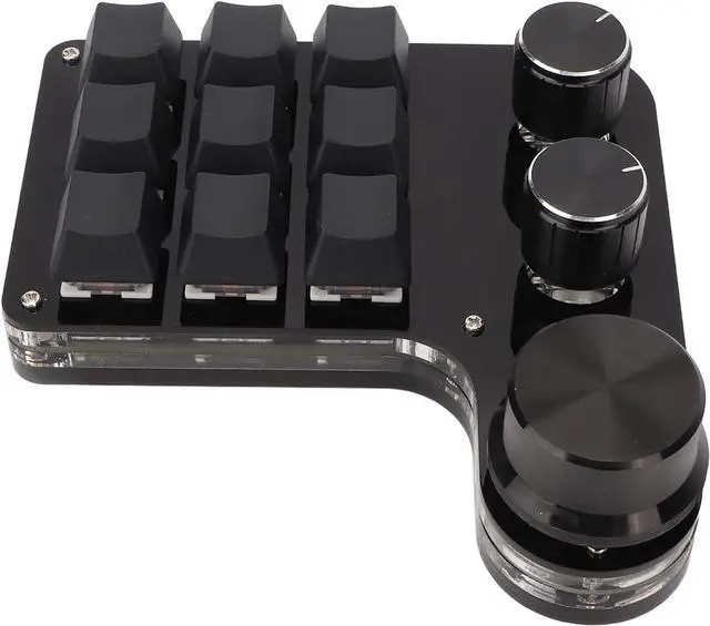 Alt view image 4 of 7 - RGB Mechanical Gaming Keyboard 9 Key, One Handed Macro Keypad, LED Backlit Programmable Macro Mechanical Keyboard 3 Knob Blue Switch, for PC Game