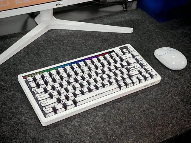 Alt view image 4 of 7 - Retro PBT Keycaps - White Japanese Manga Keycaps Set, 141 Keys Cherry Profile Dye-Sub Custom Keycap, Minimalist Style Key caps for 60%, 65%, 75%, 100% Cherry MX Mechanical Keyboard