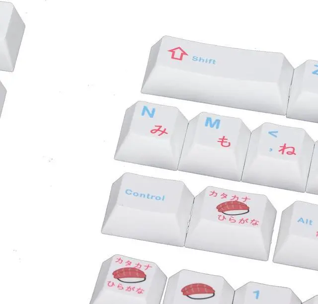 Alt view image 4 of 7 - PBT Keycaps Set, 123 Keys Ergonomic Design, Oil Resistant, Personalized Cartoon Style for Mechanical Keyboard, Includes Keycap Puller