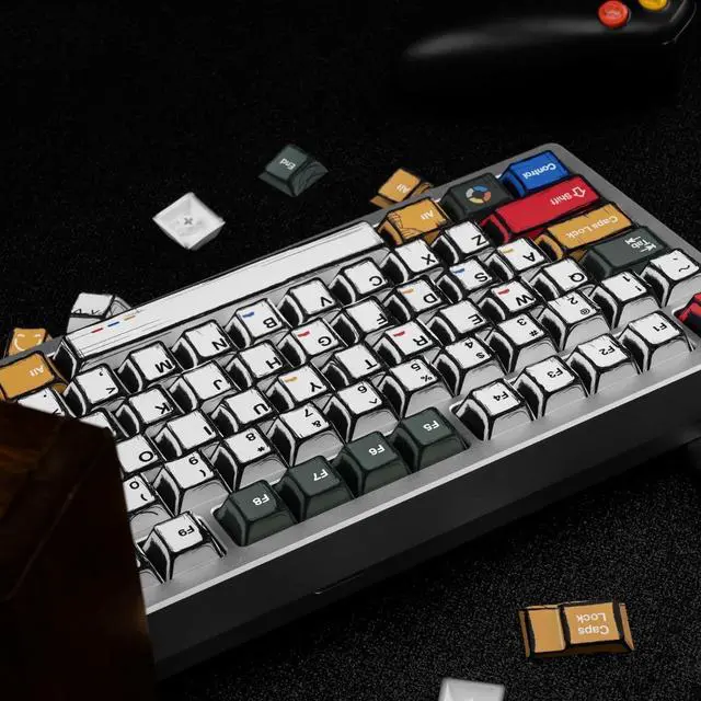 Alt view image 3 of 7 - Mixed Light Manga Themed Keycaps 136 Keys, Cherry Profile PBT Custom Key Caps Set, Dye Sublimation Keyboard Keycaps for Cherry Gateron MX Switches Mechanical Keyboard