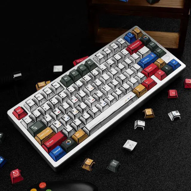 Alt view image 4 of 7 - Mixed Light Manga Themed Keycaps 136 Keys, Cherry Profile PBT Custom Key Caps Set, Dye Sublimation Keyboard Keycaps for Cherry Gateron MX Switches Mechanical Keyboard