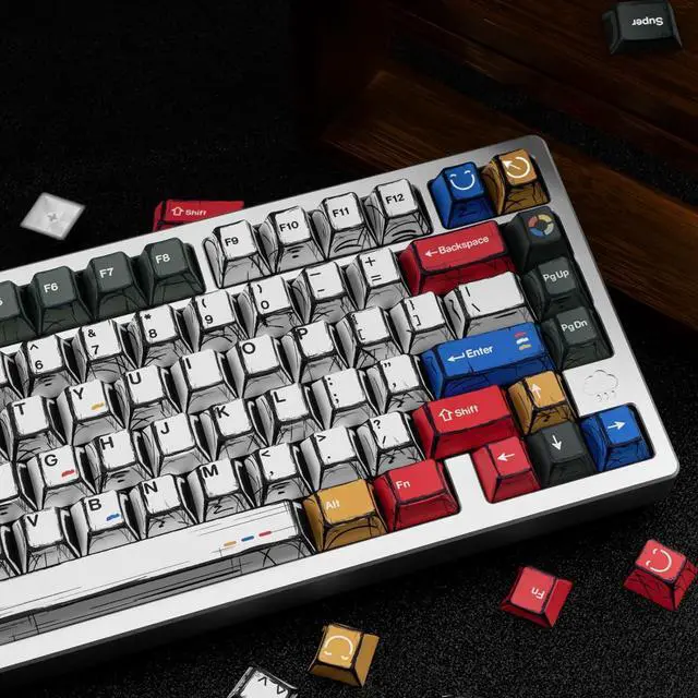 Alt view image 5 of 7 - Mixed Light Manga Themed Keycaps 136 Keys, Cherry Profile PBT Custom Key Caps Set, Dye Sublimation Keyboard Keycaps for Cherry Gateron MX Switches Mechanical Keyboard