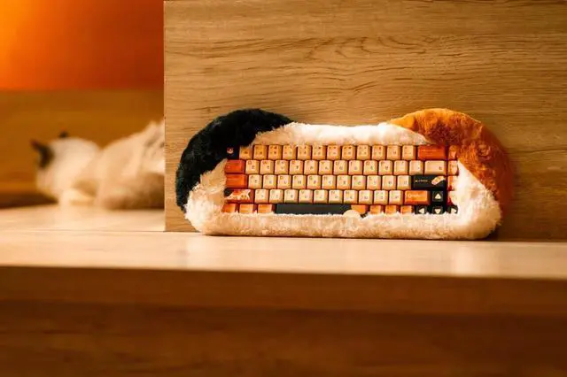 Alt view image 4 of 7 - DRY STUDIO PETBRICK 65 2.4G Wireless Gaming Keyboard 65%, World's First Fluffy, Pettable Custom Mechanical Leaf Spring Keyboard, Switch Between Two Styles Any Time, Odd Eye