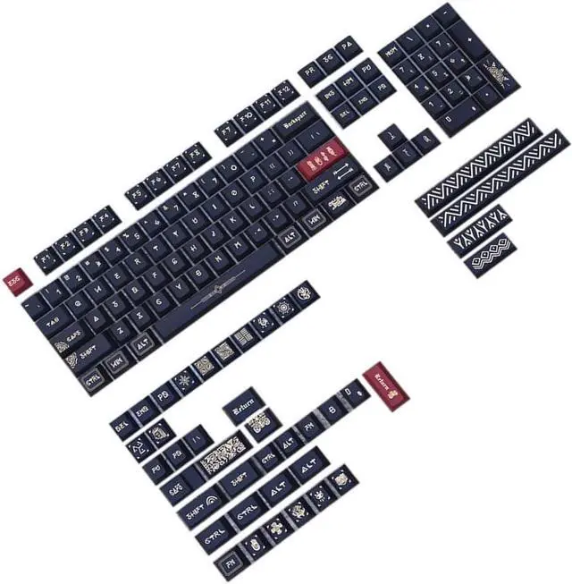Alt view image 3 of 7 - XAGMODSHN 142Keys Original Height Ancient Ruins Keycap Mechanical Keyboards PBT Dye Subbed KeyCaps for Keyboards Switches