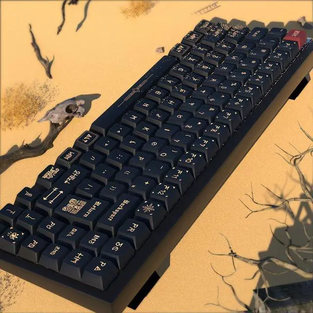 Alt view image 7 of 7 - XAGMODSHN 142Keys Original Height Ancient Ruins Keycap Mechanical Keyboards PBT Dye Subbed KeyCaps for Keyboards Switches