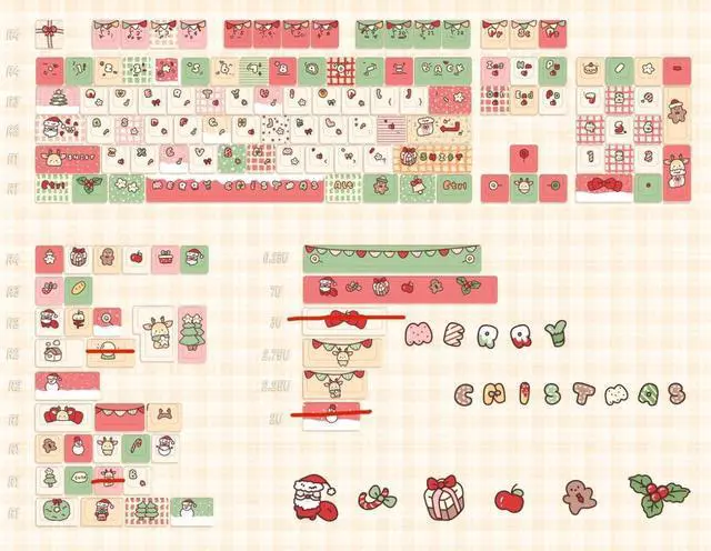 Alt view image 3 of 5 - Christmas Wish Keycaps Customized Kit Mechanical Keyboard Keycaps Cute Keycaps Girls Style Office Literature Creation