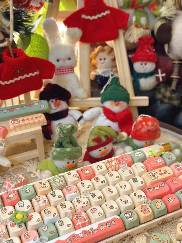 Alt view image 2 of 5 - Christmas Wish Keycaps Customized Kit Mechanical Keyboard Keycaps Cute Keycaps Girls Style Office Literature Creation